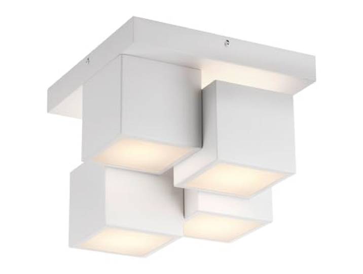 Just Light. LED-Deckenleuchte - 30 x 25 cm - 4-flammig - Weiß - Kunststoff