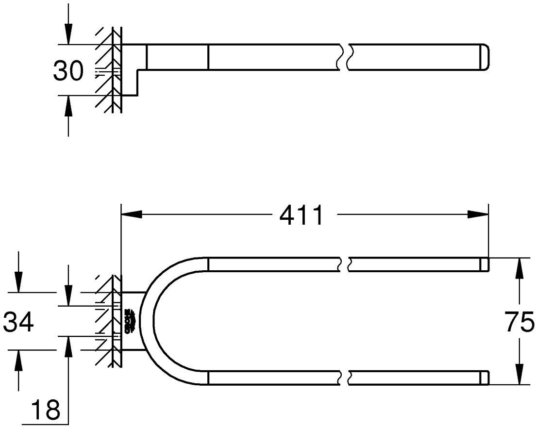 Grohe Selection Handtuchhalter, nicht schwenkbar