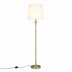 Relaxdays Stehlampe mit Fußschalter Weiß,Gold