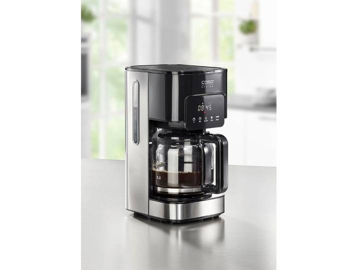 Kaffeemaschine für 12 Tassen, Schwarz-Silber