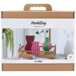 Creativ Company Maxi Craft Kit Modelling - Papier-mâché pulp vases - assorted colours (977837)