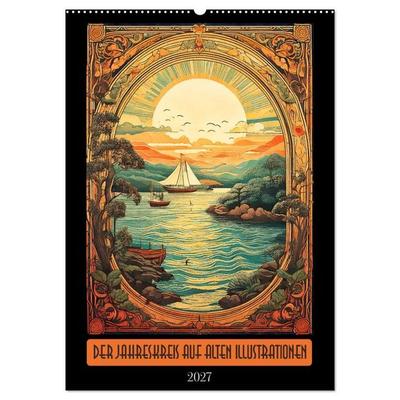 Der Jahreskreis auf alten Illustrationen (Wandkalender 2027 DIN A2 hoch), CALVENDO Monatskalender