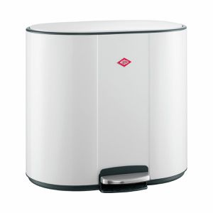 Wesco Mülleimer Multi Collector 2, weiß matt, aus Metall, 2 x 25 Liter
