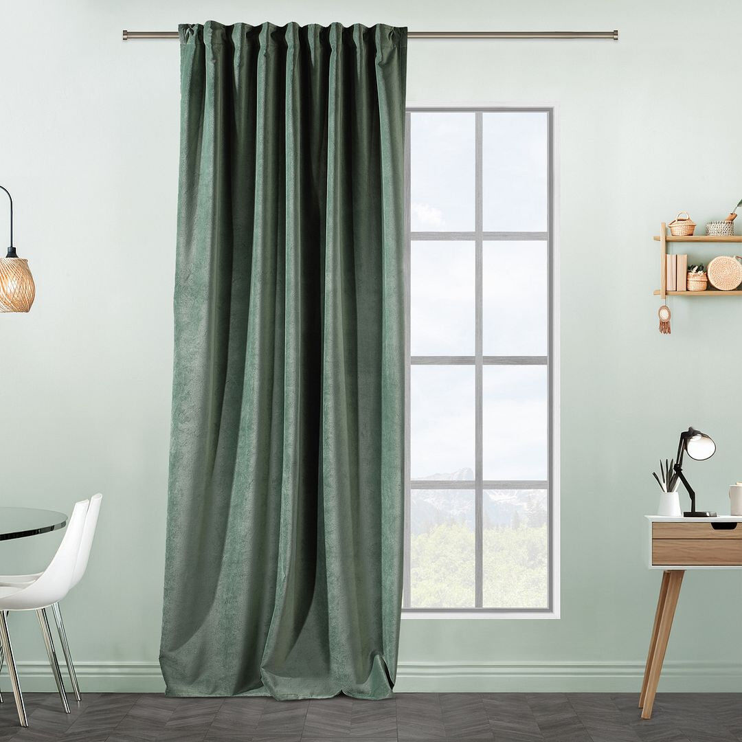 Lilijan Home & Curtain Extra Long & Extra Wide Matte Velvet Curtain Panel 36 XANADU 260cm Width x 425cm Drop