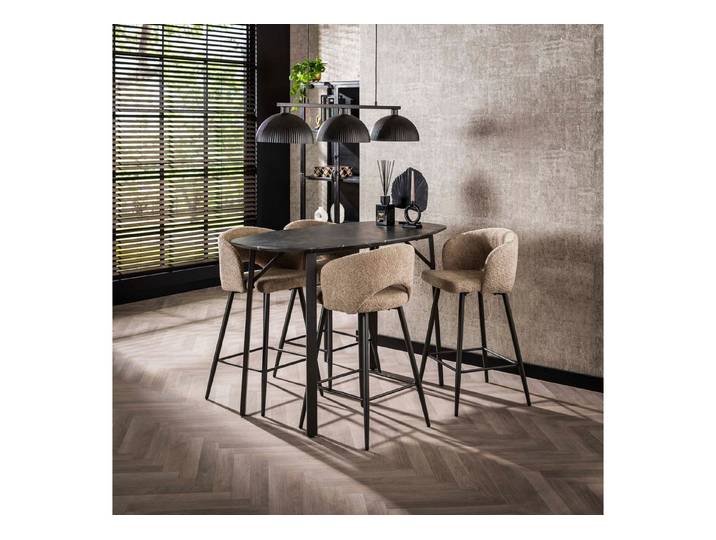 Sitheim® Bartisch Onyx dänisch oval 140cm / 3D Melamin graphite