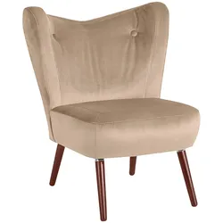 SESSEL Kathy Bezug Samtvelours Buche nussbaum dunkel / sand