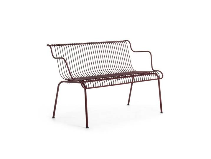 MAGIS banc pour l'extérieur SOUTH (Bordeaux - Acier verni)