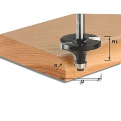 Festool Abrundrfäser Radius 2 mm Hartmetall 491009 Fräser Stabfräser Kugellager