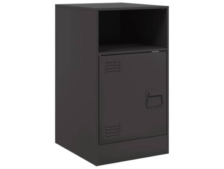 Fisinber Nachttisch Schwarz 34,5x39x62 cm Stahl Beistelltisch Kompakter Nachtschrank aus Metall mit Tür und Einlegeboden für Ihr Schlafzimmer. Bietet sauberen Stauraum bis 35 kg.