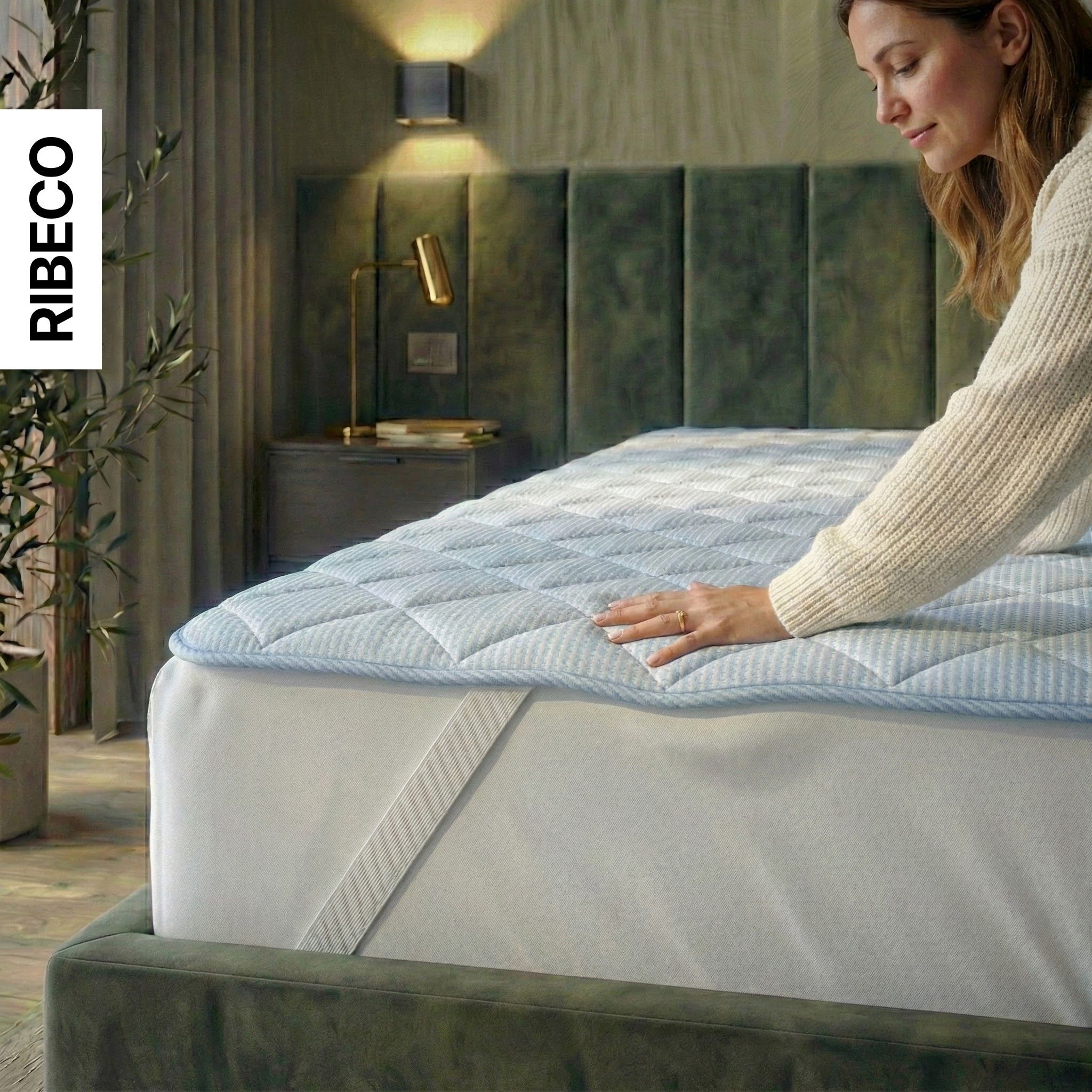 Matratzenauflage RIBECO "Top Cool, Auflage 90x200 cm, 120x200 cm, 180x200 cm, wendbar", weiß, B:90cm L:190cm, Bezug: 100% Polyester, Matratzenzubehör, Matratzenauflage, Matratzenschoner, mit über 1.400 positiven Kundenbewertungen