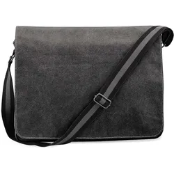 Quadra Vintage Tasche mit Umschlag Umhängetasche QD610 vintage black 40 x 30 x 12 cm