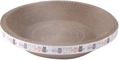 Inspire Picks Round Oval Corrugated Cat Scratcher Bed Durable Claw Grinding Lounger For Indoor Cats 35x8cm