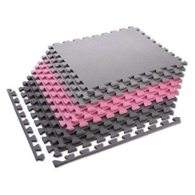 One Faltmatte zum Training HMS MP10 hellgrau-rosa-dunkelgrau, 60x60x1,0cm (9 Teile) (10 mm) (17-63-084)