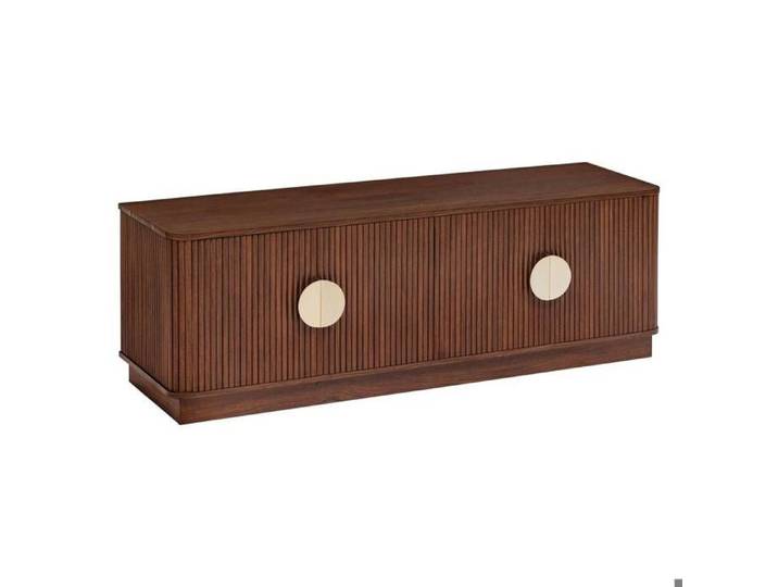Meuble bas 4 portes 2 étagères Wany marron 140x40cm - Atmosphera Créateur d'intérieur