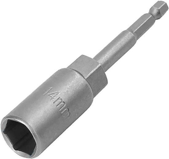 Moer Driver Bit Dopsleutel Adapter van Chroom-Vanadium Staal, 80 mm lengte, Metaal