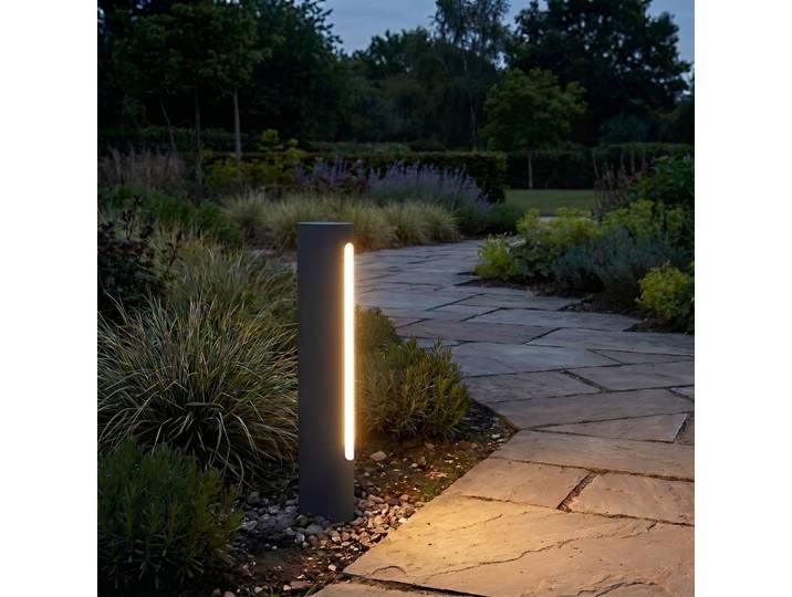 Lucande LED-Wegeleuchte Celiora, Höhe 45 cm, anthrazit, IP65 Celiora, schwarz, Aluminium, Modern