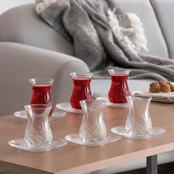 Pasabahce Timeless Teeset 155 ml (5 3/4 oz) - 12-teiliges Set mit Untertassen