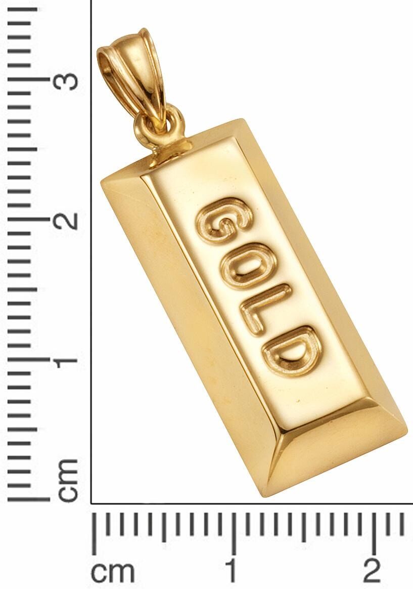 Kettenanhänger FIRETTI "Schmuck Geschenk Gold 333 Halsschmuck Anhänger Halskette Barren", gelb (gelbgold, 333), Schmuckanhänger, Damen, Gelbgold 333, 2,1 g, Kettenanhänger