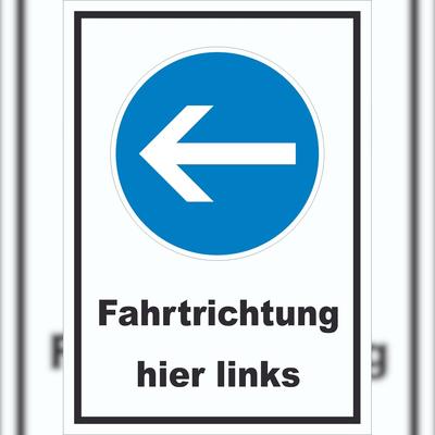 HB-Druck Schild Fahrtrichtung hier links A1 (594x841mm)