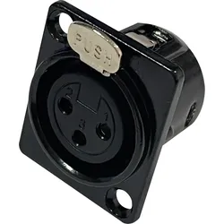 DAP XLR 3P Chassis - female Black housing Schwarzes Gehäuse