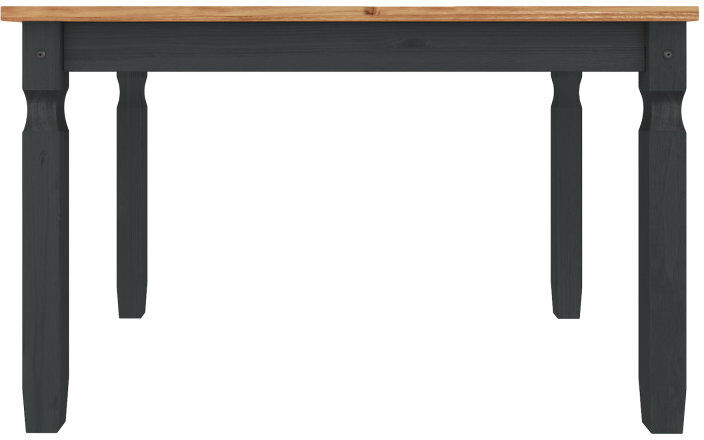 Lily Manor Pine Rectangular Wood Top Dining Table with Wood Base Charcoal
