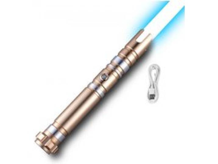 VEVOR Sabre Laser avec 12 Couleurs RVB, Épée Lumineuse de Duel 104 cm, Son FX et Poignée Réaliste, Sabre Lumineux Rechargeable, pour Déguisement, Jour de Noël, Halloween, Anniversaire, Couleur Or