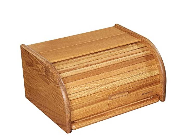 Zassenhaus Brotkasten Country mit Schneidbrett, 40x30x20 cm, Eichenholz Brotbox, massives Eichenholz, für Brot und Gebäck, natürliches Design, langlebig, inklusive Schneidbrett