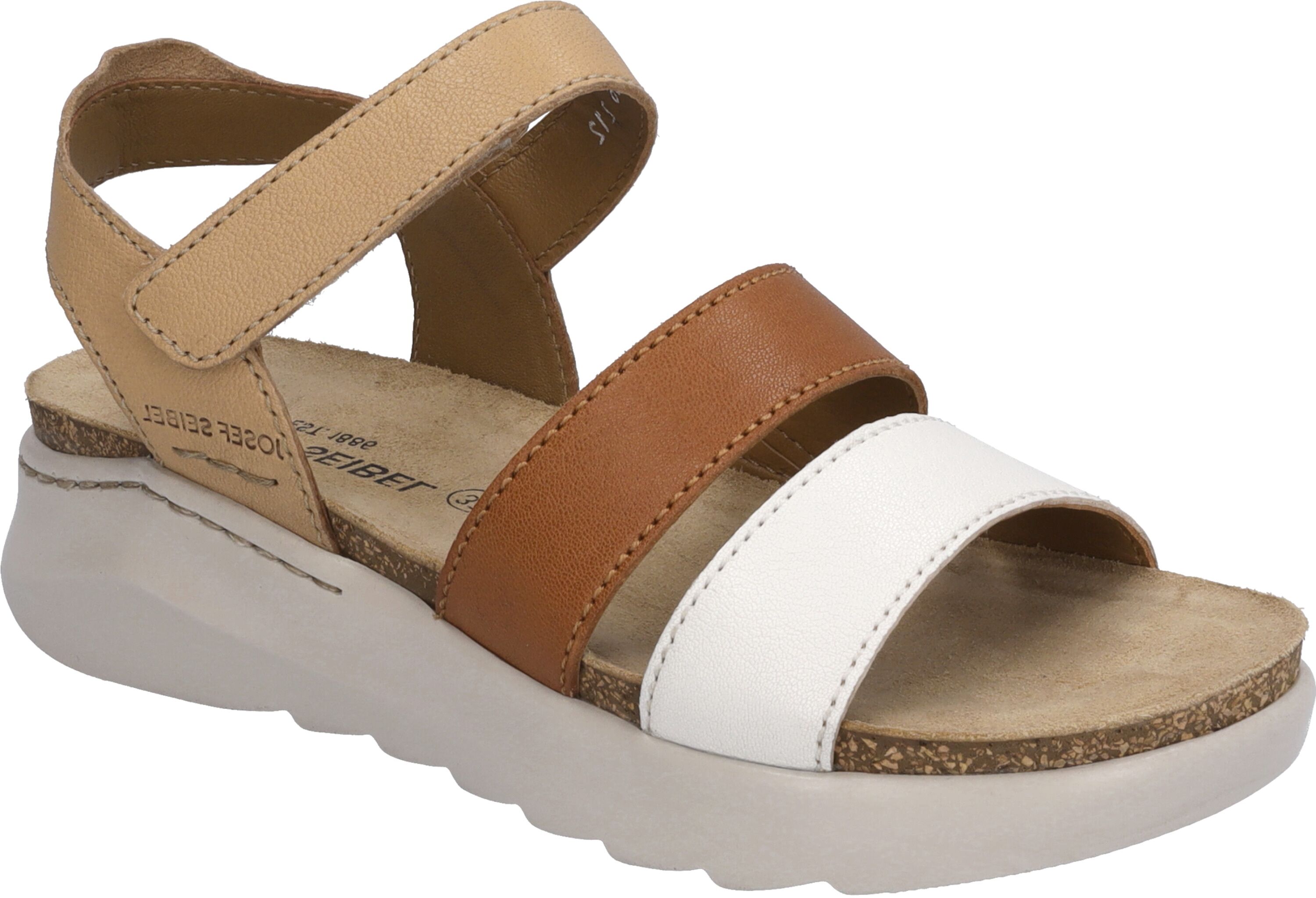 Sandale JOSEF SEIBEL "Celine 06, natur-multi", Damen, Gr. 39, beige (natur, multi), Obermaterial: 100% Rindsleder Leather cow., Schuhe Sandale