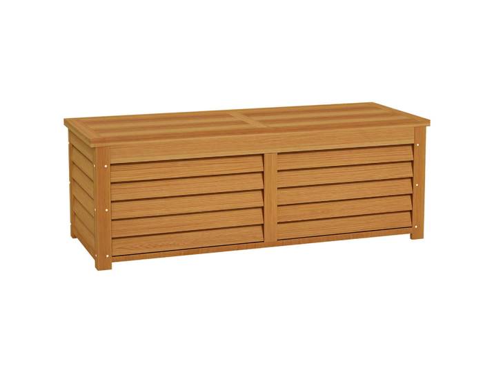 ComfortXL Kissenbox De-18672 176 L, Holzgriffe, Braun, 50x45x130 cm, Gartenzubehör, Kissenboxen