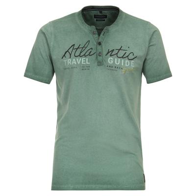 Henleyshirt CASAMODA "CASAMODA Henley uni", Herren, Gr. XL, grün, 100% Baumwolle, Shirts