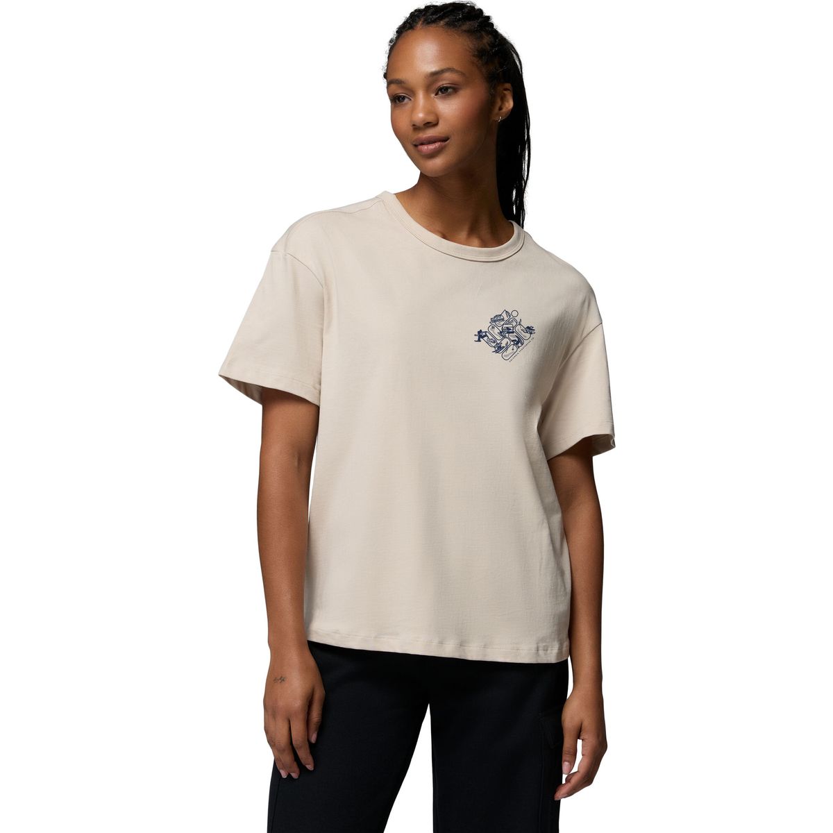 Columbia Women's CSC Heavyweight Graphic T-shirt dark stone, wintery excitement (277) XL 215496-2154961-277-XL