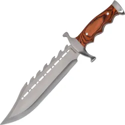 Survival Bowiemesser mit vernietetem Holzgriff