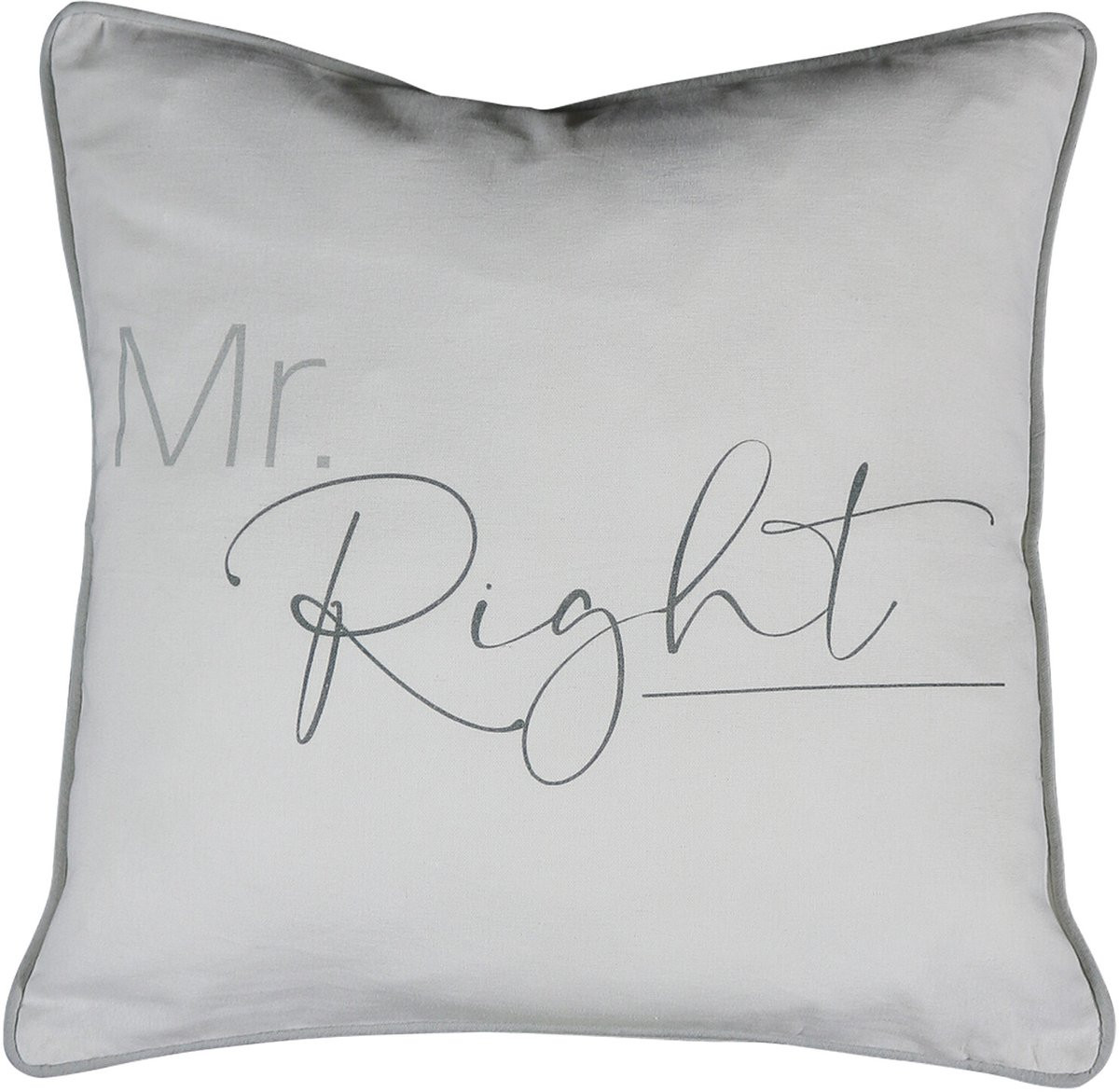 Mars & More Sierkussen Organic Mr Right - Grijs - 45 x 45 cm