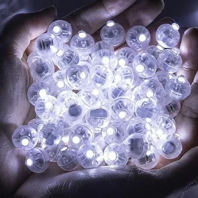 Uplift Essentials 10 Piece Mini LED Balloon Lights   Colorful Luminous Tumbler Lamps white