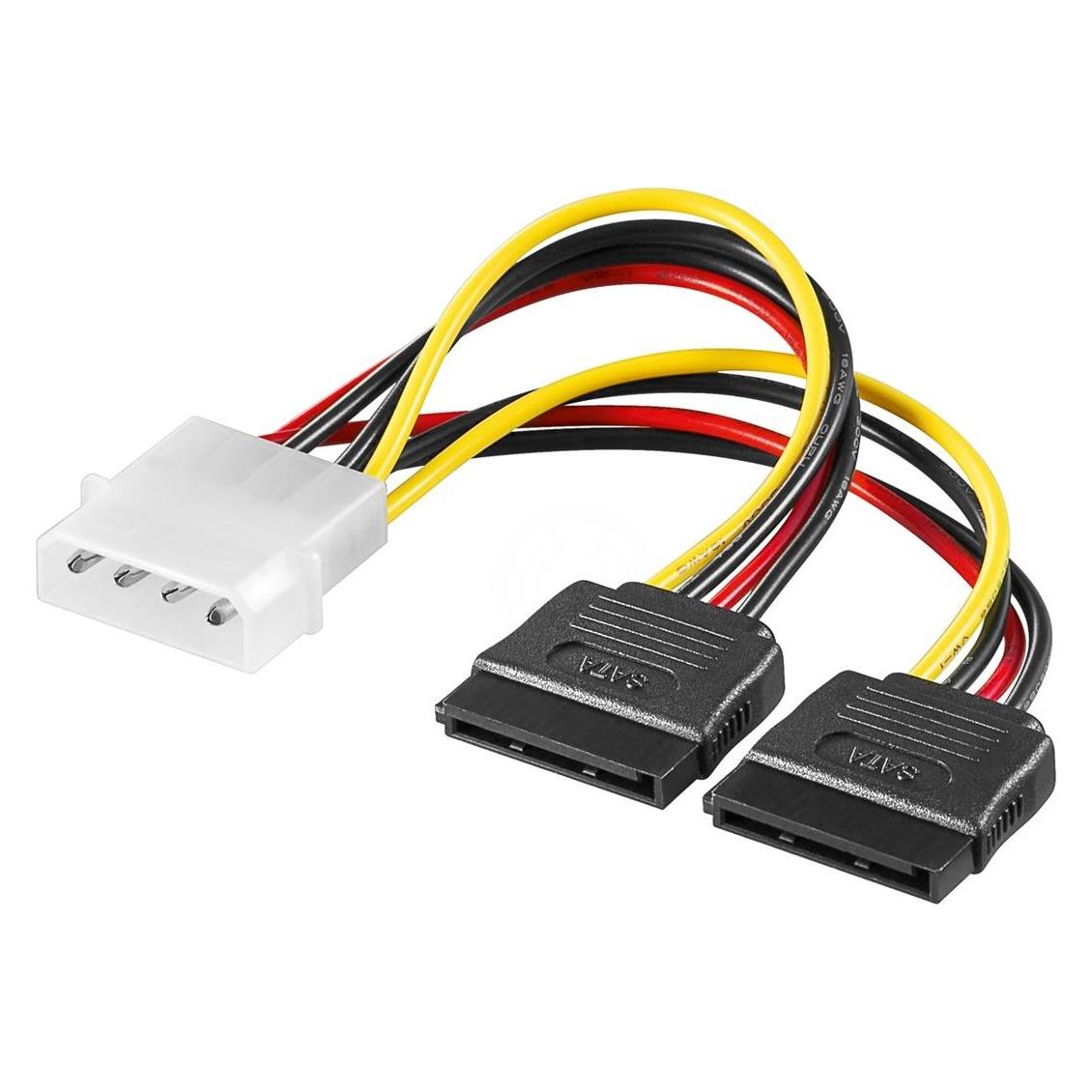 Ewent CABLE/ADAPTADOR DE ALIMENTACION PC Y MACHO DE 5,25 PULGADAS A 2X SATA 0,13M. (13 cm) (EC1500)