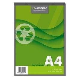 Aurora Notizblock Rückendrahtheftung DIN A4 Kariert Papier Grau Nicht perforiert (A4, Kariert) (2900LQ5)