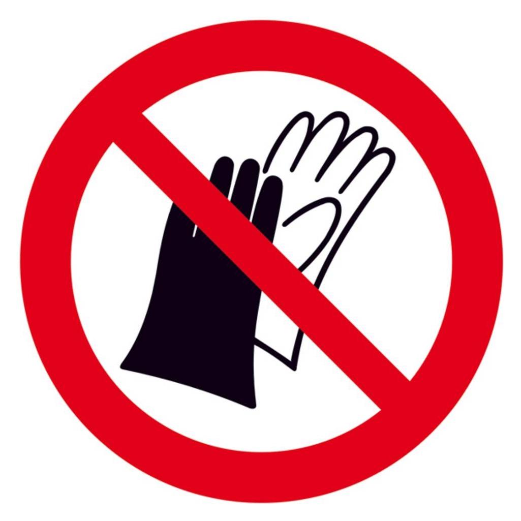 Wolk Verbotsschild Benutzen von Handschuhen verboten Aluminium O 100 mm (11.A6222)