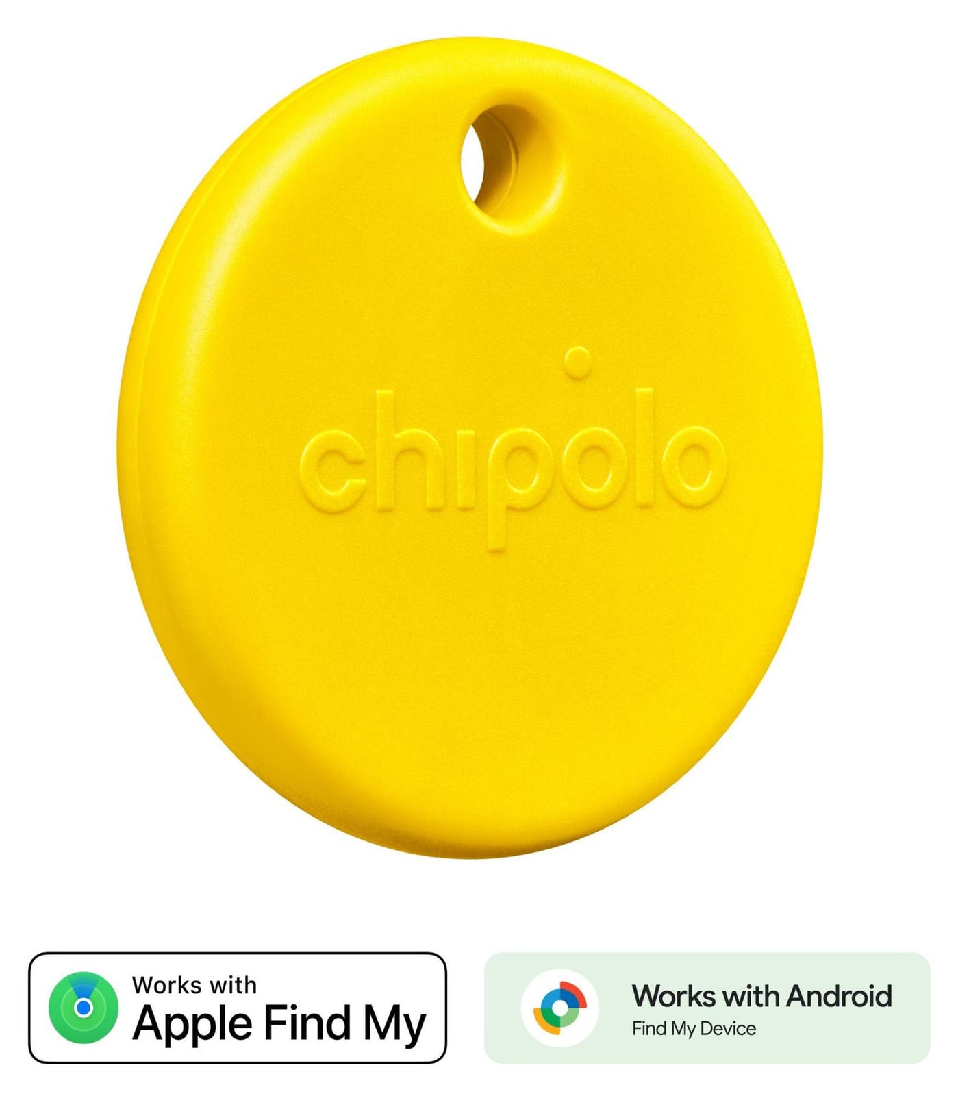 Chipolo POP Zoekapparaat compatibel met Apple Zoek mijn en Android Find My Device - Geel