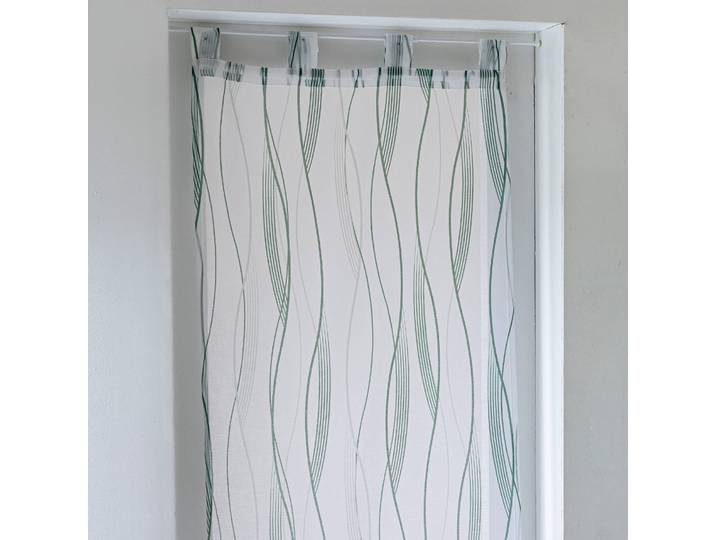 Vitrage voile imprimé vagues finition pattes - Blancheporte