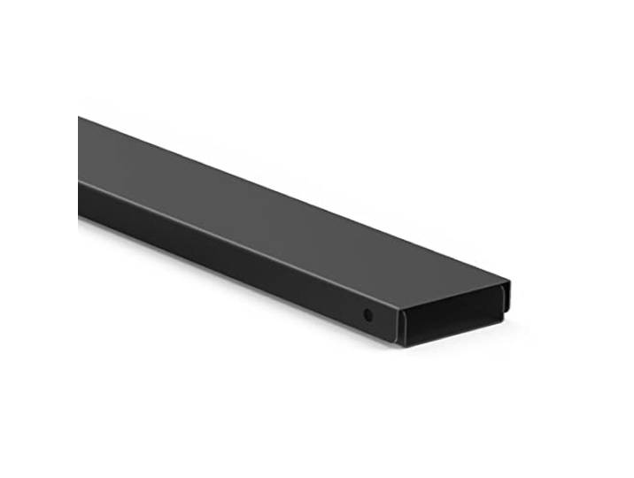 Kabelkanal mit magnetischer Kabelabdeckung für die Wand (für 5 Kabel, Kabelleiste für ordentliches Kabelmanagement z.B. TV Kabelkanal, Kabelführung und Kabel verstecken in einem, Metall, 90cm) schwarz