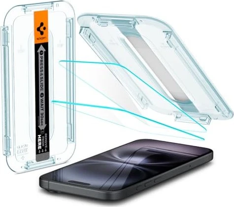 Spigen Glass tR EZ Fit 2 Pack Transparency iPhone 16/15, 2 Stk