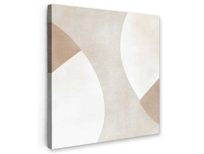 MuchoWow Leinwandbild Braun - Japandi - Abstrakt Deko Groß 90x90 cm, Sandfarben, Kiefer, Quadratisch, 90x90 cm, gerahmt, Bilder & Rahmen, Bilder, Leinwandbilder