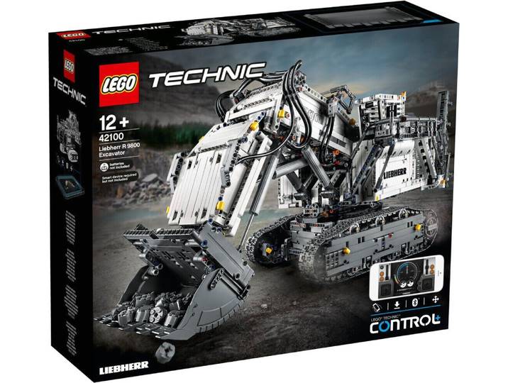 LEGO® Technic - Liebherr Bagger R 9800 (42100) Konstruktionsspielsteine, (Packung, 4108 St., Packung), Multifunktionale Steuerung