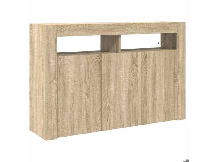 Saison Soldes  Buffet Chêne Sonoma - SARAZYJ - Meuble bas - avec stockage - 116x30x75 cm Bois d'ingénierie MM3293