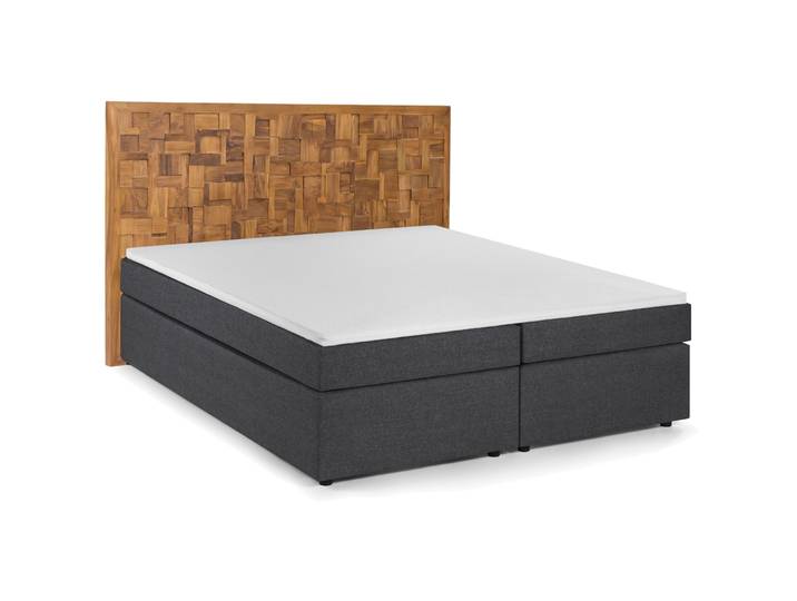 Boxspringbett Dättwil dunkelgrau Stoff 180 x 200 cm - Boxspringbett
