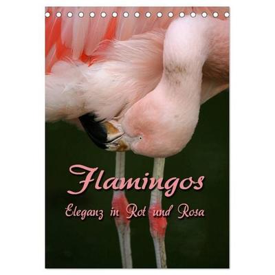Flamingos - Eleganz in Rot und Rosa (Tischkalender 2027 DIN A5 hoch), CALVENDO Monatskalender