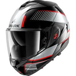 Shark OXO Sikter, Modularhelm - Schwarz/Silber/Rot - XXL