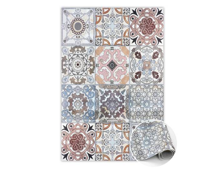 Tulup Vinyl Teppich 120x180 cm Portugiesische Kacheln, Mehrfarbig, Kunststoff, Rechteckig, 120x180 cm, Teppiche und Böden, Teppiche, Outdoorteppiche