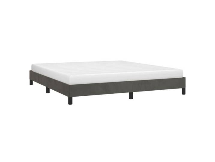 (TOP 2026)Structure/Cadre de lit - Meuble de chambre - Lit double - Meuble de chambre - sans matelas - gris foncé 160 x 200cm velour