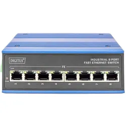 Digitus DN-650106 (8 Ports), Netzwerk Switch, Blau, Schwarz